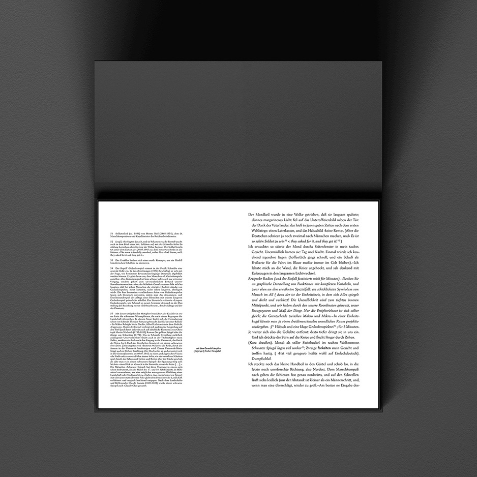 Neubearbeitung des Textes Schwarzer Spiegel von Arno Schmidt - auf Fotopapier in der Dunkelkammer belichtet